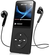 MP3 Player with Bluetooth 5.0, Portable Digital HiFi Music Player with 1.77 Inch LCD Screen, FM R...