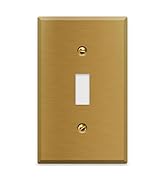 1-Gang Brass Outlet Cover, Satin Brass Toggle Switch Covers, Standard Size 4.5