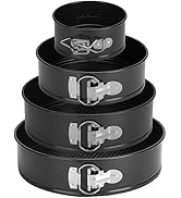 isheTao Cake Pan Set for Baking, Non-Stick Springform Pans Set of 4 (4, 7, 9 10inches), Round Cak...