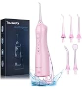 TOVENDOR Electric Water Flosser, Cordless Rechargeable Dental Oral Irrigator IPX7 Waterproof 300M...