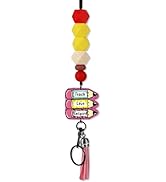 Obookey Teacher Lanyards for ID Badges and Keys Cute Silicone Beads Beaded Breakaway Lanyard for ...