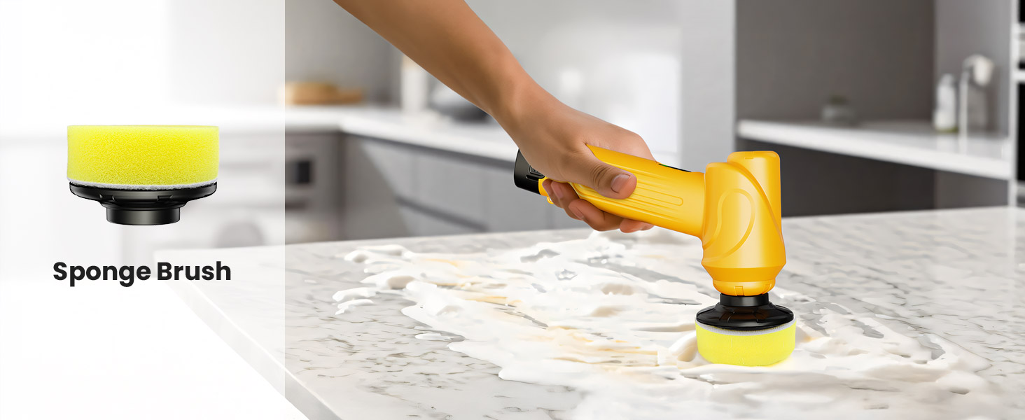 handheld scrubber with Sponge Brush