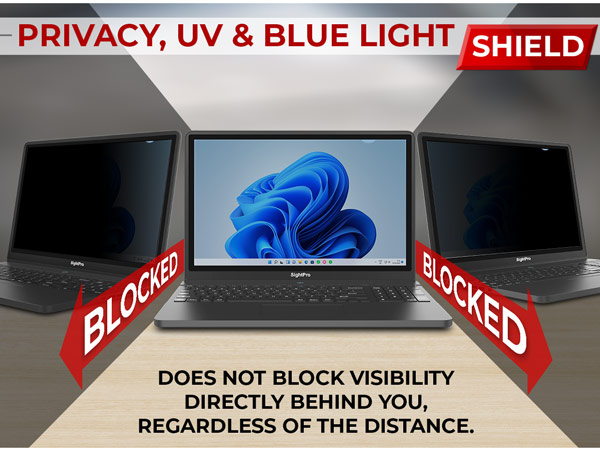 Privacy, UV, Blue Light Shield.