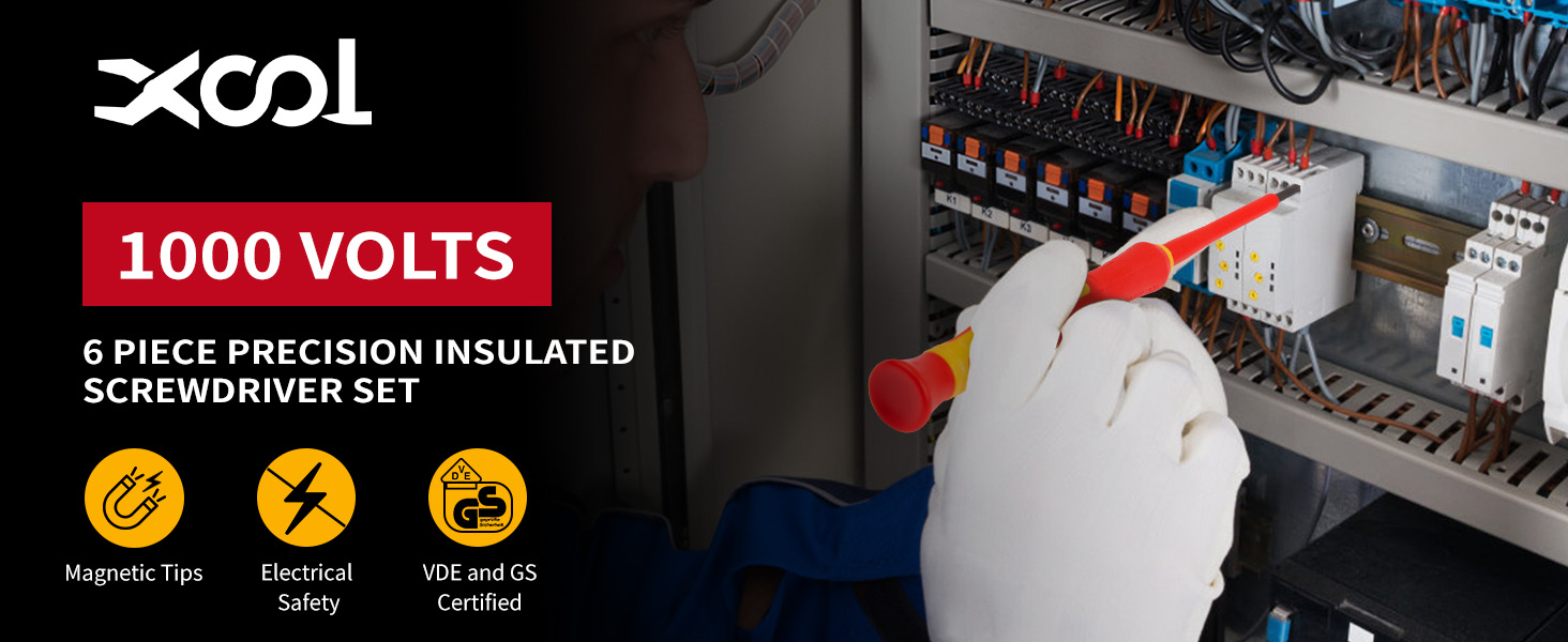 XOOL 1000V Insulated Precision Electrician Screwdrivers Set