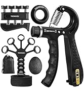 TADAKAZU Grip Strength Trainer Kit (5 Pack) Adjustable Resistance Hand Gripper,Finger Exerciser,H...