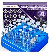 Diamond Grinding Bit Compatible with Dremel, 52Pcs Stone Carving Set Diamond Bits 1/8" (3mm) Shan...