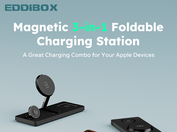 magnetic 3 in 1 foldable charging station