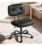 DUMOS Home Office Desk Chair - Ergonomic Armless PU Leather Computer Rolling Task Chair,with Comf...
