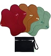 wegreeco 6 Pcs Reusable Menstrual Pads, Ultra Absorbent Cotton Cloth Pads for Light / Heavy Flow,...