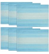 Niviy Placemats Set of 6, 12x18 Inch Washable Easy to Clean Heat-Resistant Anti-Skid Cloth Table ...