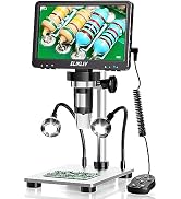 Elikliv EDM9 7'' LCD Digital Microscope 1200X, 1080P Coin Microscope with 12MP Camera Sensor, 10 ...