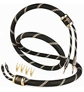 TODN HiFi Speaker Cable with Banana Plugs and Spade Plugs for Audiophile, 5 AWG OCC-Core, Dual Sh...