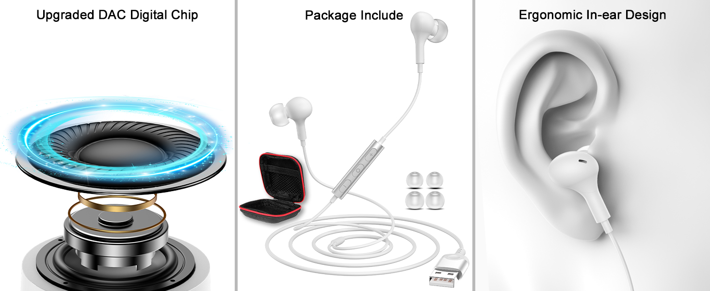 USB Earbuds with Microphone