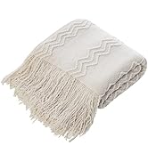 Soft Throw Blankets for Couch/Sofa,Boho Decorative Lightweight Woven Knitted Textured Bed Decor B...