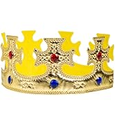 MAGICLULU 1pc Golden Cloth Crown Halloween Golden Crown Golden Royal King Crown Hat for Birthday ...