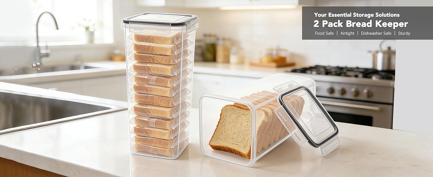 2 Pack Bread Keeper Tall