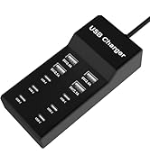 USB C Charger,10 Ports USB Charger Station with 6 Ports USB-C Charger, Desktop 50W Multi Port USB...