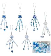 SUNNYCLUE 1 Box 380Pcs DIY 6 Sets Phone Charms Making Kit Jellyfish Phone Charm Kit Summer Ocean ...