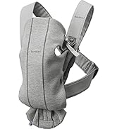 BabyBjörn Baby Carrier Mini, Light Gray, 3D Jersey | Infant Carrier (7-25 lbs), Ergonomic, Easy-t...