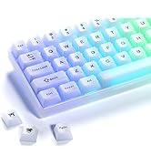 HITIME x XVX Translucent White Keycaps, Clear for RGB Shine Through Keycaps 60 65 75 100 Percent,...