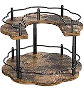 NCONCO 2 Tier Lazy Susan, Lazy Susan Turntable Cabinet with 3 Adjustable Heights Guard Rails Spic...