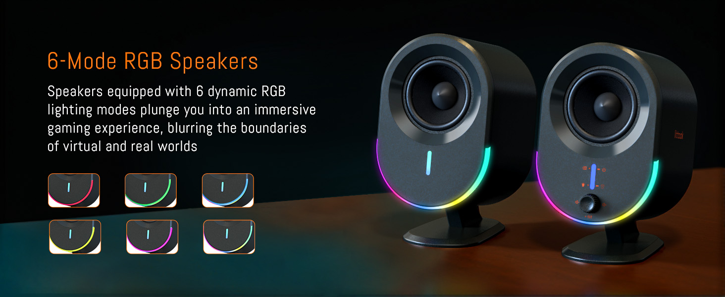 speakers with 6 different color