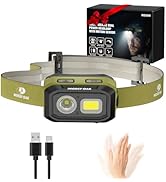 Mossy Oak 600 Lumens LED Headlamp, Dual Power Source, Motion Sensor Head Lamp with Magnetic Base,...