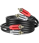 JSADZKJ 5.9FT 2 RCA Extension Cable 2RCA to 2RCA Stereo Audio Cable 2RCA Male to 2RCA Male Audio ...