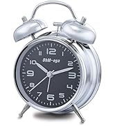 OhM-ega Loud Alarm Clock, Metal Twin Bell Alarm Clock for Heavy Sleepers, 4 Inches, Loud Alarm Cl...