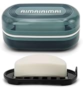 AIMAIAIMAI Travel Soap Container, Travel Soap Box with Removable Draining Layer for Camping, Gym ...
