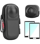 BRDRC Insta 360 X5 Case Bag + Silicone Lens Cap + 2 Pack Screen Protector Accessories Kit Carryin...
