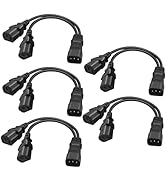 Strhowill (5Packs) c14 to 2X c13 y Splitter Power Cord(1ft/30cm),C14 Splitter,Power Cable UPS Ser...