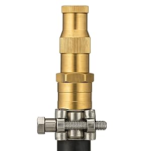 Install the Brass Water Spray Nozzle on top of this tube section.