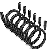 Moukey XLR Cables 10ft XLR 10 Feet Microphone Male to Female Mic Cables Cord, Black 6-Pack