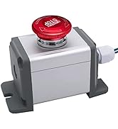 mxuteuk 22mm Stainless Steel Metal Latching Emergency Stop Push Button Switch Waterproof IP65 12-...