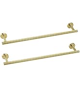 Cilee 2 Pieces Brushed Gold Bathroom Towel Bar, 24 Inch Double Towel Racks ,Bathroom Towel Holder...
