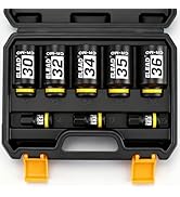 1/2" Drive Axle Nut Socket Set, 8-Piece 12-Point Metric Wheel Axle Nut Wrench Large Jumbo 30mm 32...