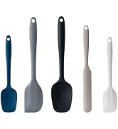 Silicone Spatula Set, 5 Piece Food Grade Rubber Spatulas for Baking, Cooking, and Mixing High Hea...