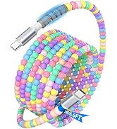 USB C Cable Fast Charging 6.6FT, Cute Bead String 60W 45W 40W 30W 27W 25W 20W USB-C to Type C PD ...