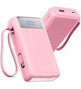 27000mAh Portable Charger,Power Bank with Built in Cable for iPhone 16/15 Series, USB-C Input-Out...