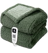 blunique Heated Blanket Electric Blanket Throw - Fast Heating Blanket Throw Double Sided Sherpa U...