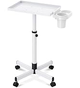 Salon Tray Cart Tattoo Tray with Wheels Salon Rolling Tray Cart,Adjustable 30-43 Inch Salon Servi...