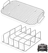 MOASKER Woodfire Rib Rack &amp; Roast Rack for Ninja Woodfire XL Grill OG800/900 Series Accessories, ...