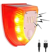 2-Pack Solar Strobe Alarm Light: Solar Alarm Light with Motion Detector 129db Sound Security Sire...