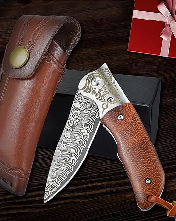DAMASCUS FOLDING KNIFE 