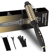 Tresses Touch Thermal Brush, Curling Iron 1.5 Inch Thermal Round Hair Brush Blowout Look with 5 T...