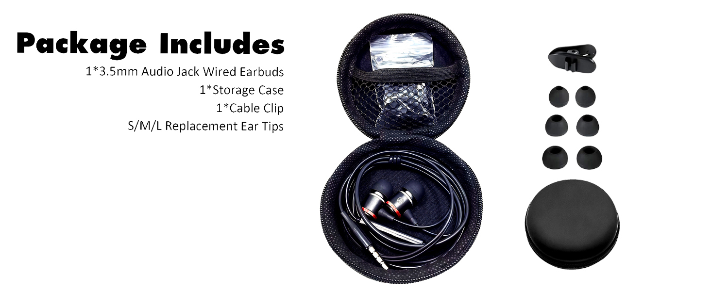 3.5 MM wired earbuds with case mic volume control for samsung a15 a14