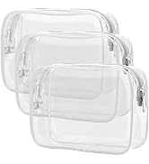 PACKISM TSA Approved Toiletry Bag, Clear Makeup Bag Waterproof Quart Size Bag, Travel Makeup Cosm...