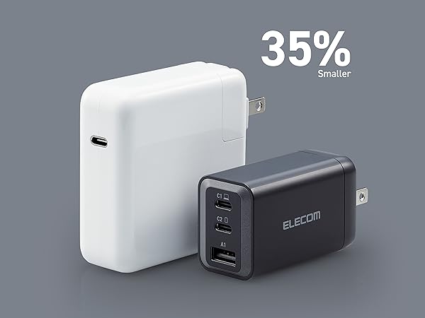 Elecom Wall Charger 65 watt 3 Port