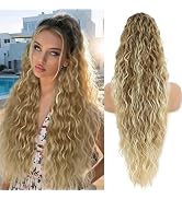 LEDIZE Ponytail Extension, Claw Clip on Pony tails Hair Extension for Women 28 Inch Long Wavy Cur...